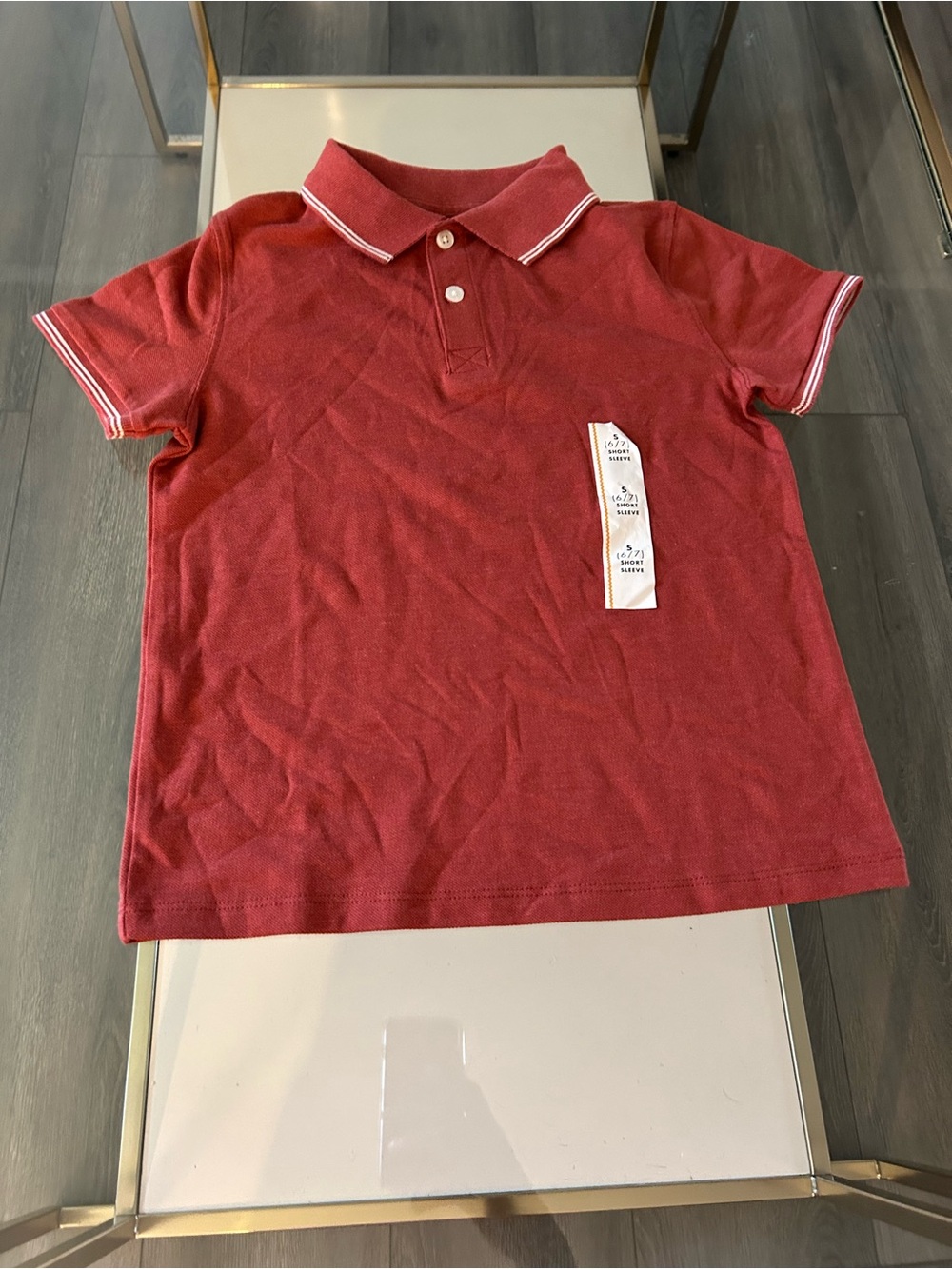 Cat & Jack Red Polo with White Trim